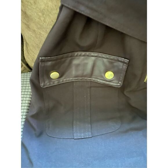 Sharagano Women's Short Sleeve Shirt Dress with Front Pockets. Brown. Size 12 - Picture 9 of 14